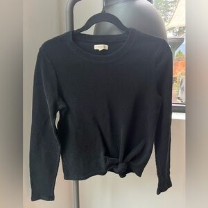 Madewell Black Long Sleeve Ribbed Top